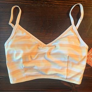 Kortni Jeane peachy stripes V crop